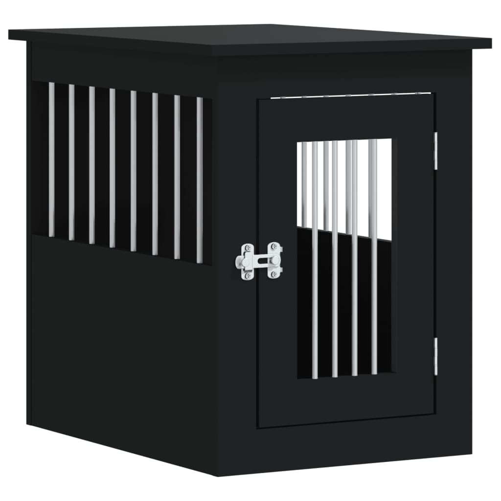 vidaXL Dog Crate Furniture Black 45x62x59 cm Engineered Wood