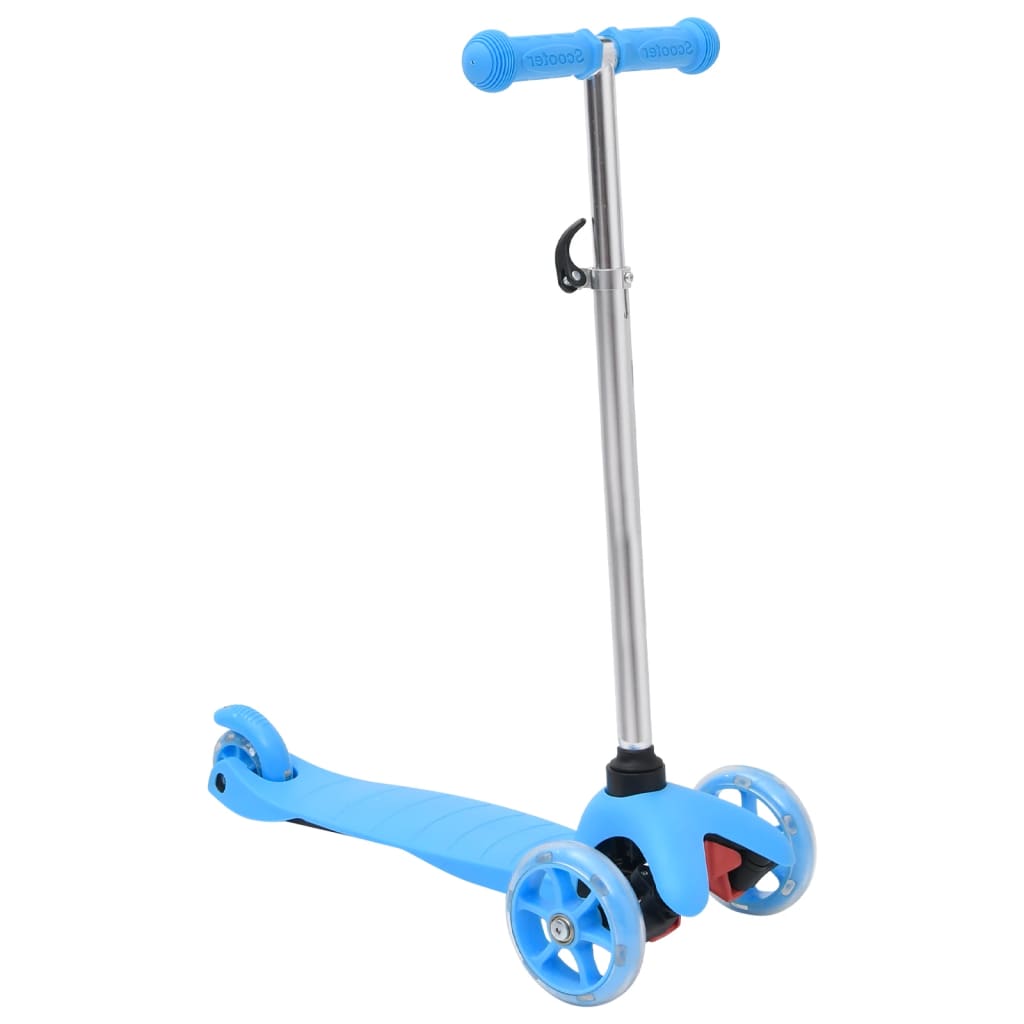 vidaXL 3-Wheel Children Scooter with Adjustable Aluminium Handlebar Blue