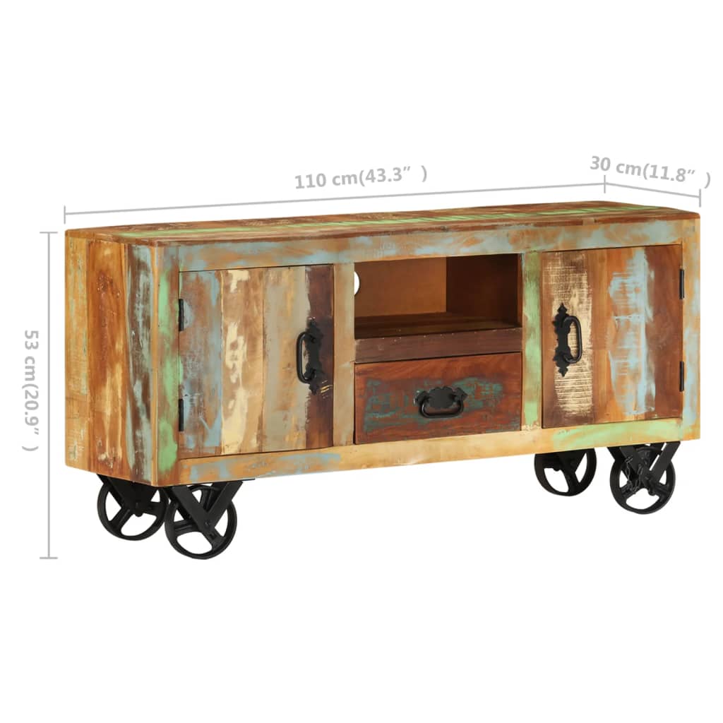 vidaXL TV Cabinet 110x30x53 cm Solid Reclaimed Wood