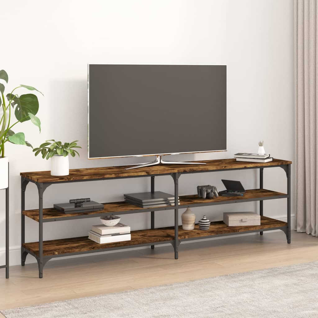 vidaXL TV Cabinet Smoked Oak 160x30x50 cm Engineered Wood