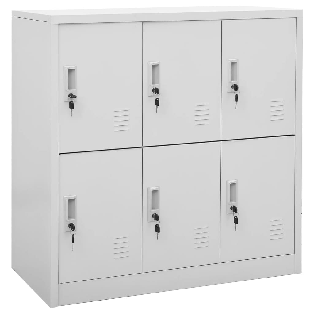 vidaXL Locker Cabinet Light Grey 90x45x92.5 cm Steel | vidaXL.co.uk