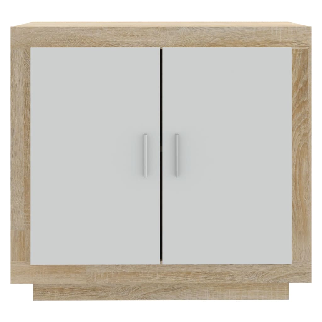 vidaXL Sideboard White and Sonoma Oak 80x40x75 cm Engineered Wood