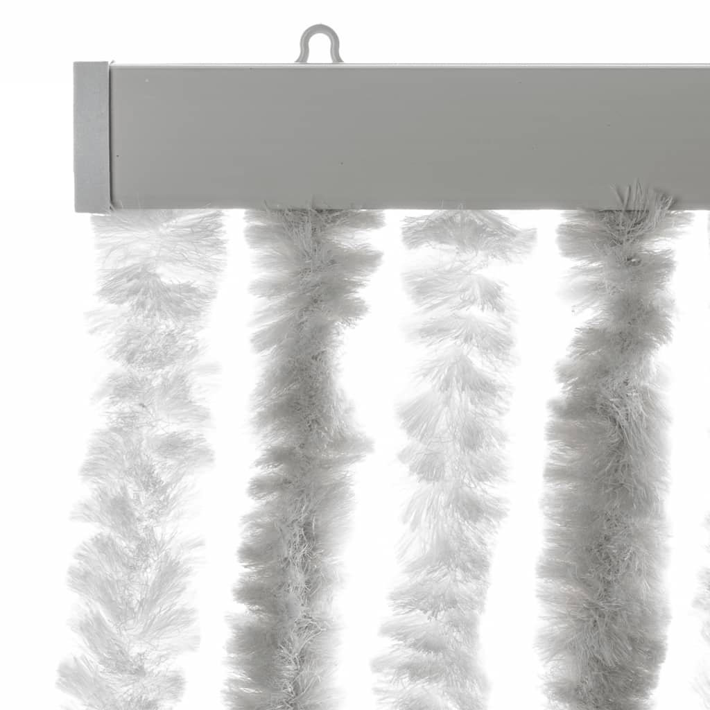 vidaXL Fly Curtain Light Grey and White 56x200 cm Chenille