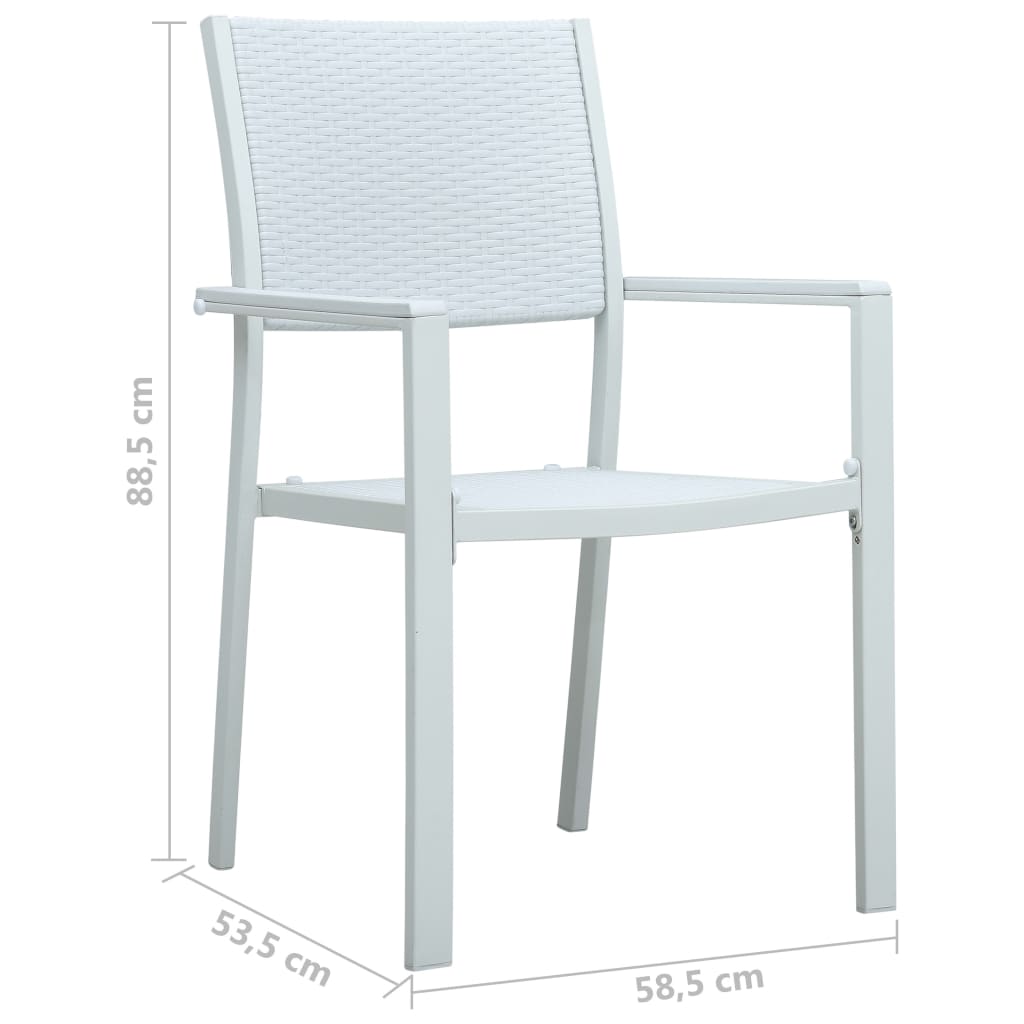 vidaXL Garden Chairs 4 pcs White Plastic Rattan Look