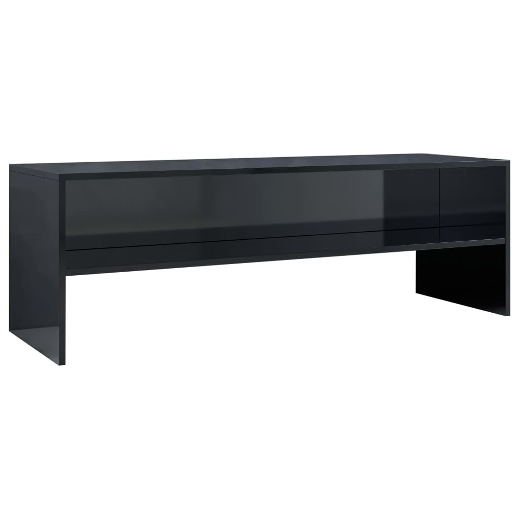 vidaXL TV Cabinet High Gloss Black 120x40x40 cm Engineered Wood