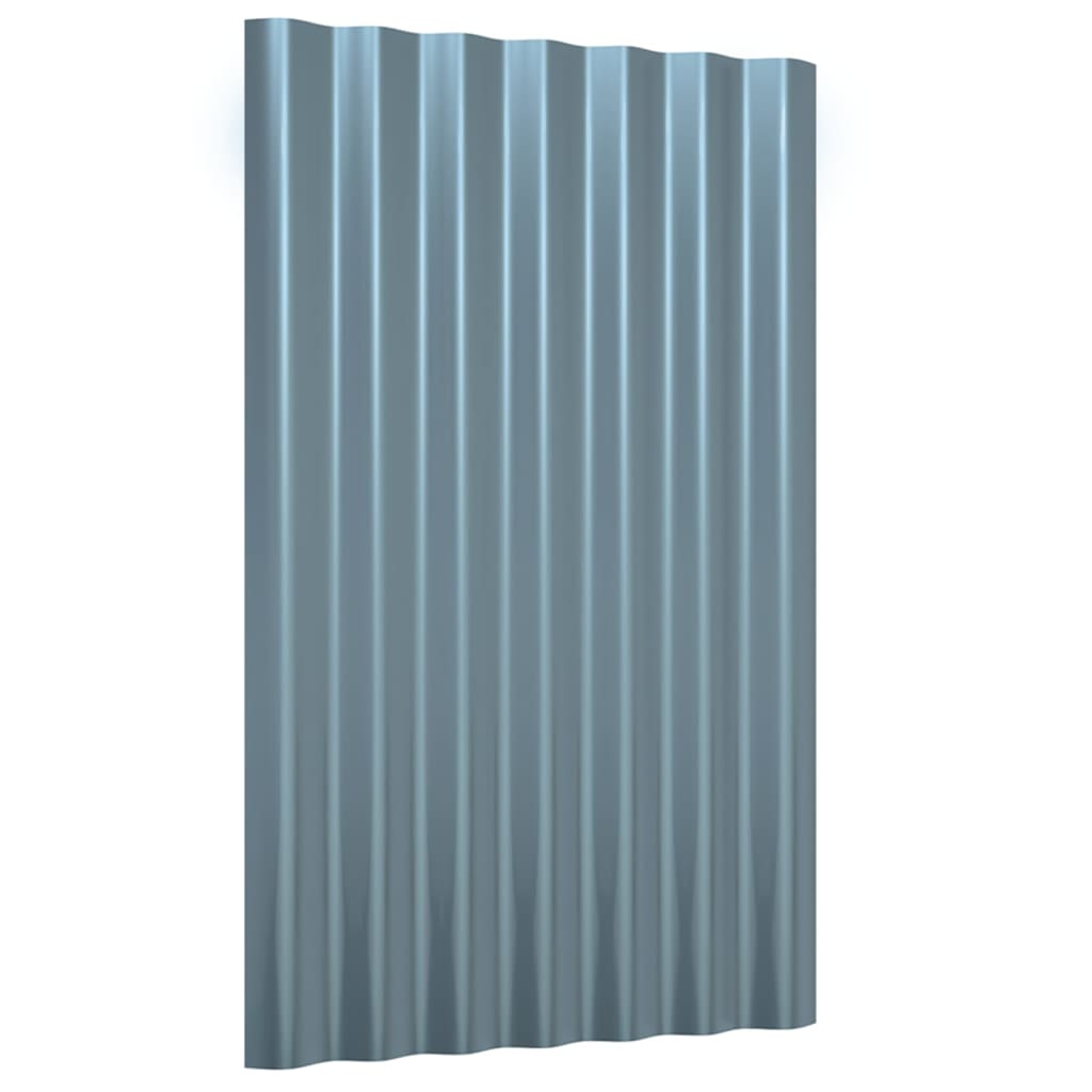 vidaXL Roof Panels 12 pcs Powder-coated Steel Grey 60x36 cm