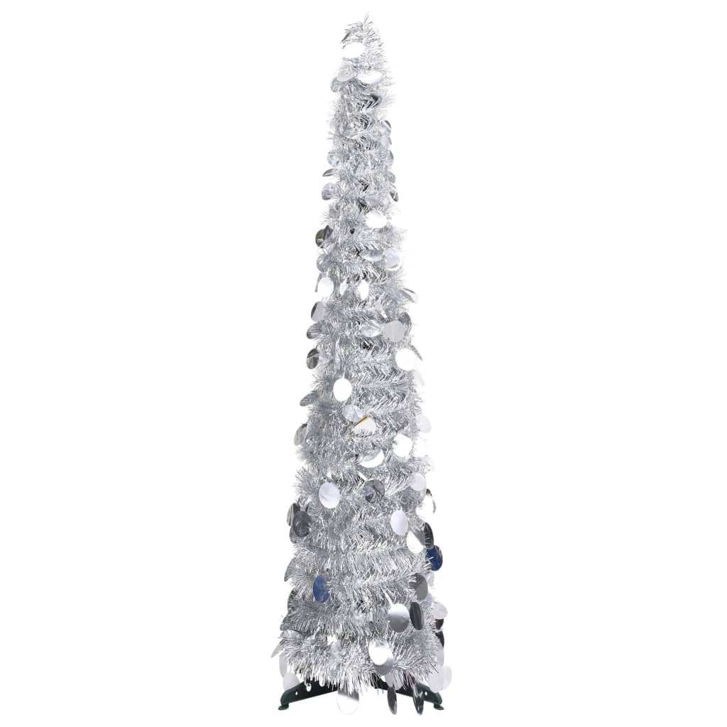 vidaXL Pop-up Artificial Christmas Tree Silver 120 cm PET