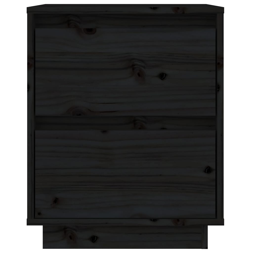 vidaXL Bedside Cabinets 2 pcs Black 40x35x50 cm Solid Wood Pine