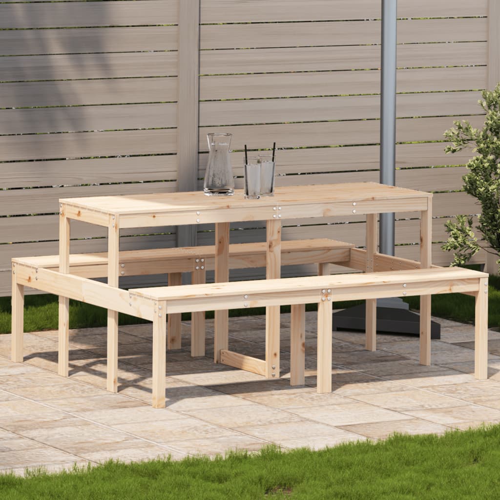 vidaXL Picnic Table 160x134x75 cm Solid Wood Pine