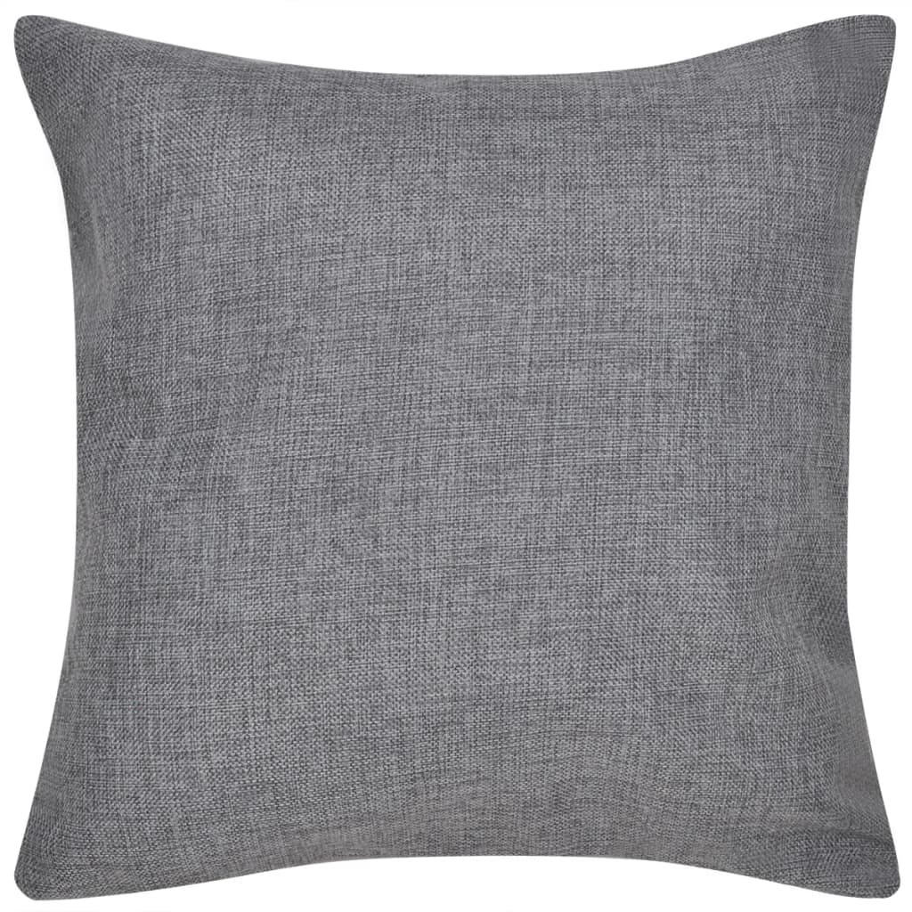 4 Anthracite Cushion Covers Linen-look 40 x 40 cm