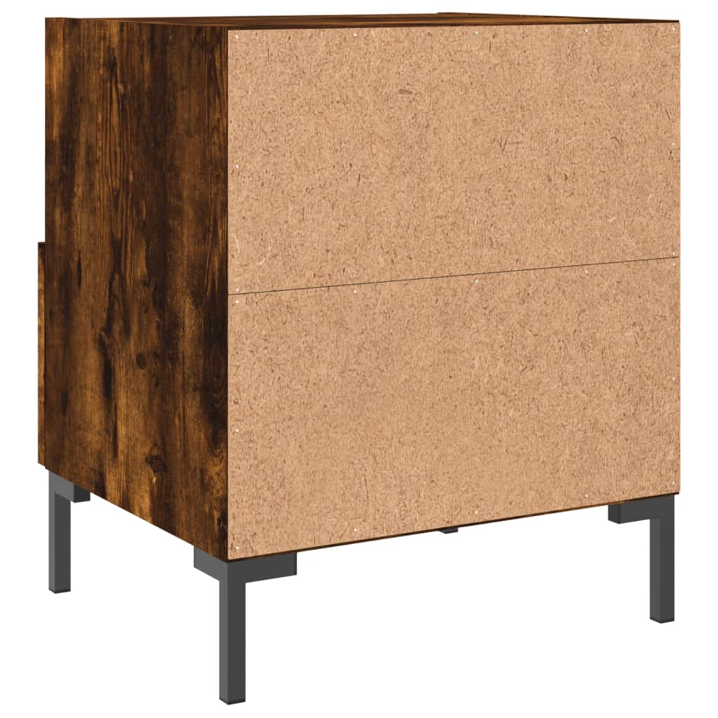vidaXL Bedside Cabinet Smoked Oak 40x35x47.5 cm Engineered Wood