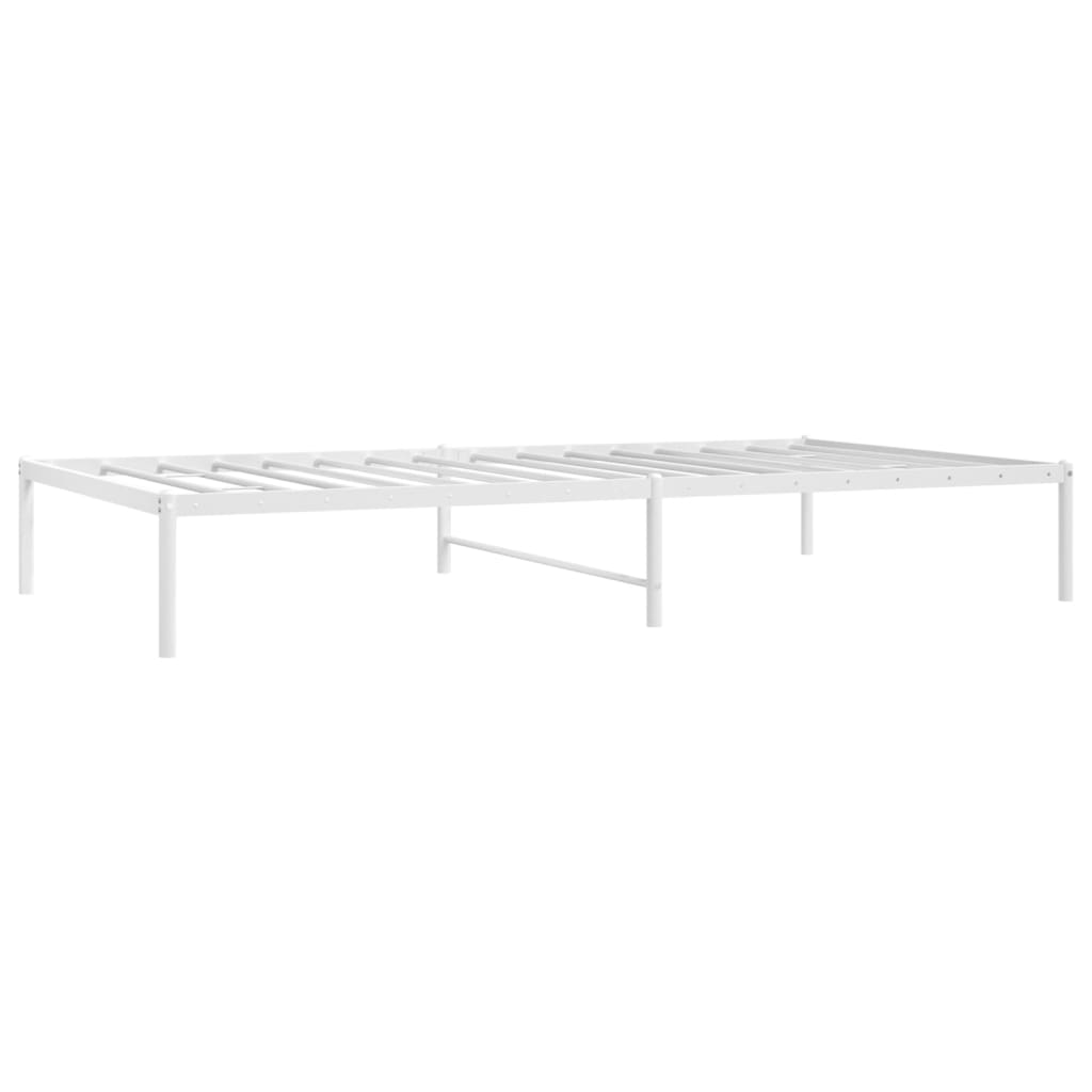 vidaXL Metal Bed Frame White 75x190 cm Small Single