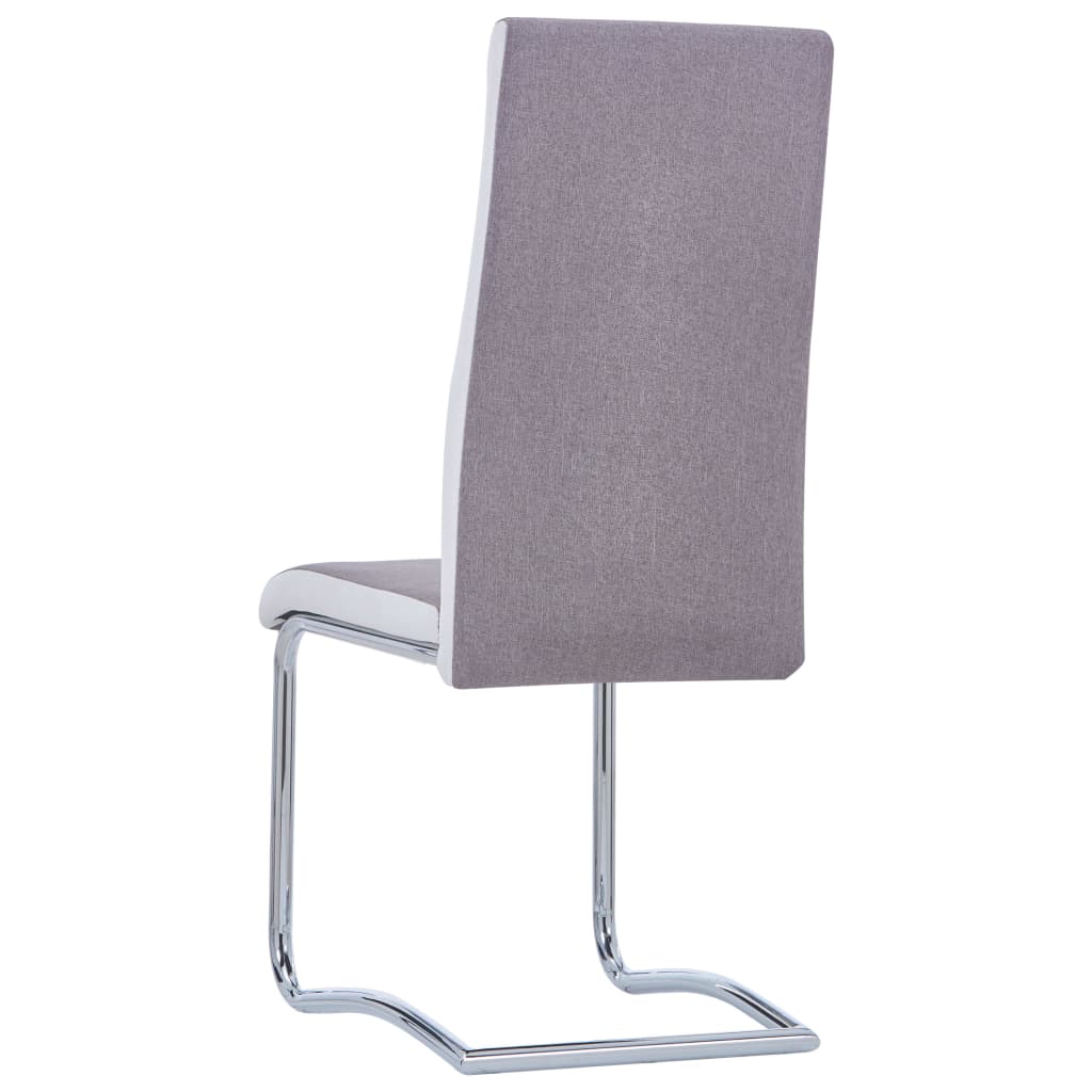 vidaXL Cantilever Dining Chairs 4 pcs Taupe Fabric
