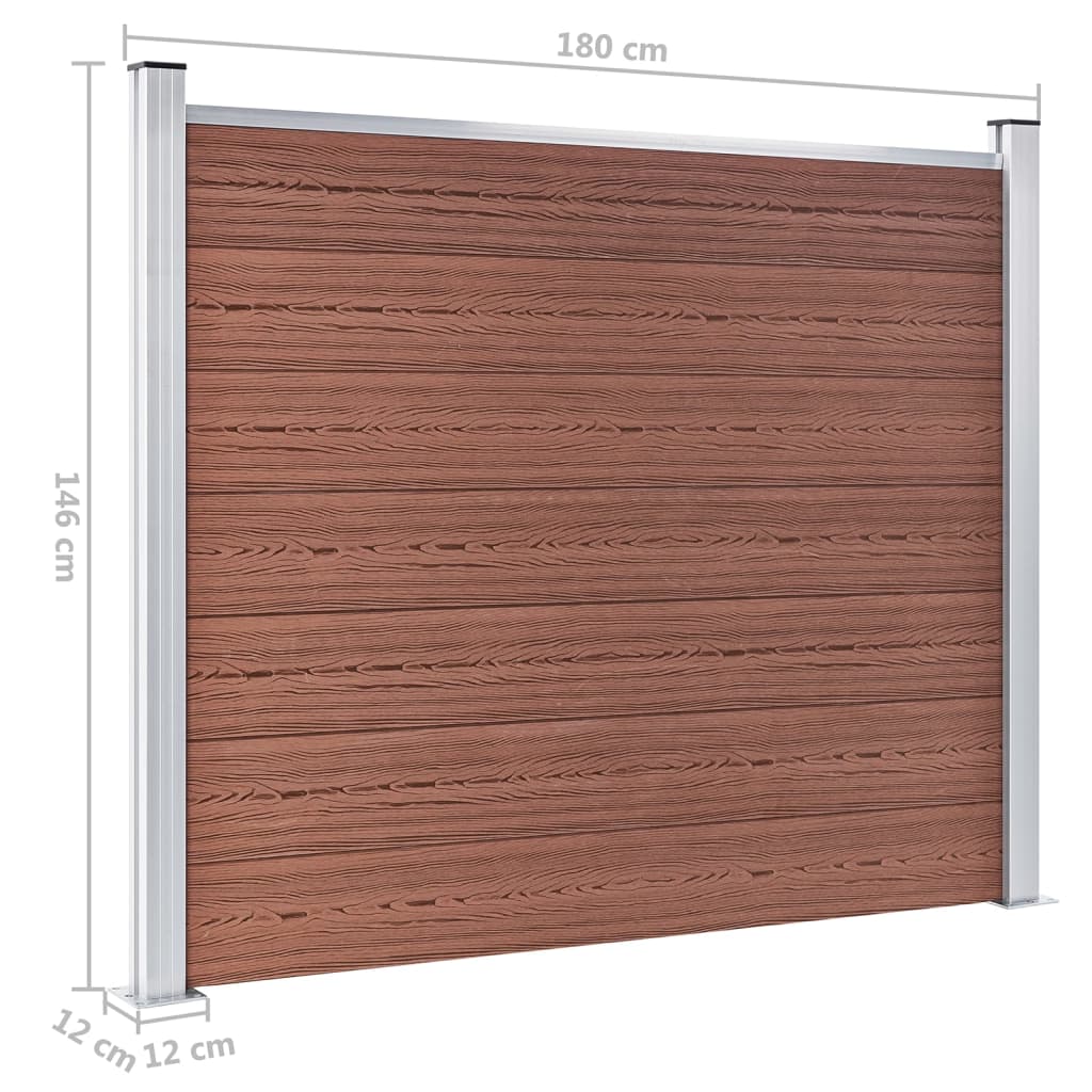 vidaXL Fence Panel Set WPC 699x146 cm Brown