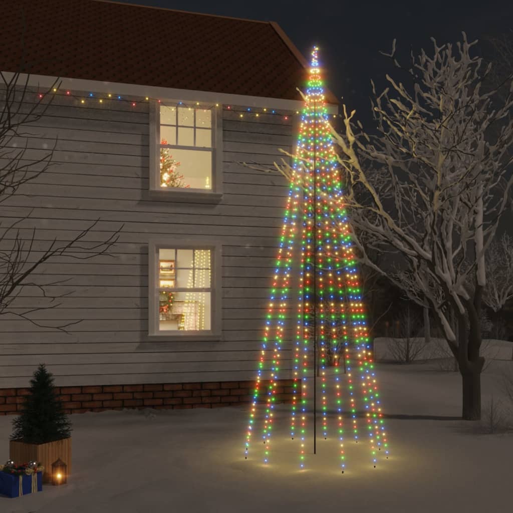 vidaXL Christmas Tree with Spike Colourful 732 LEDs 500 cm
