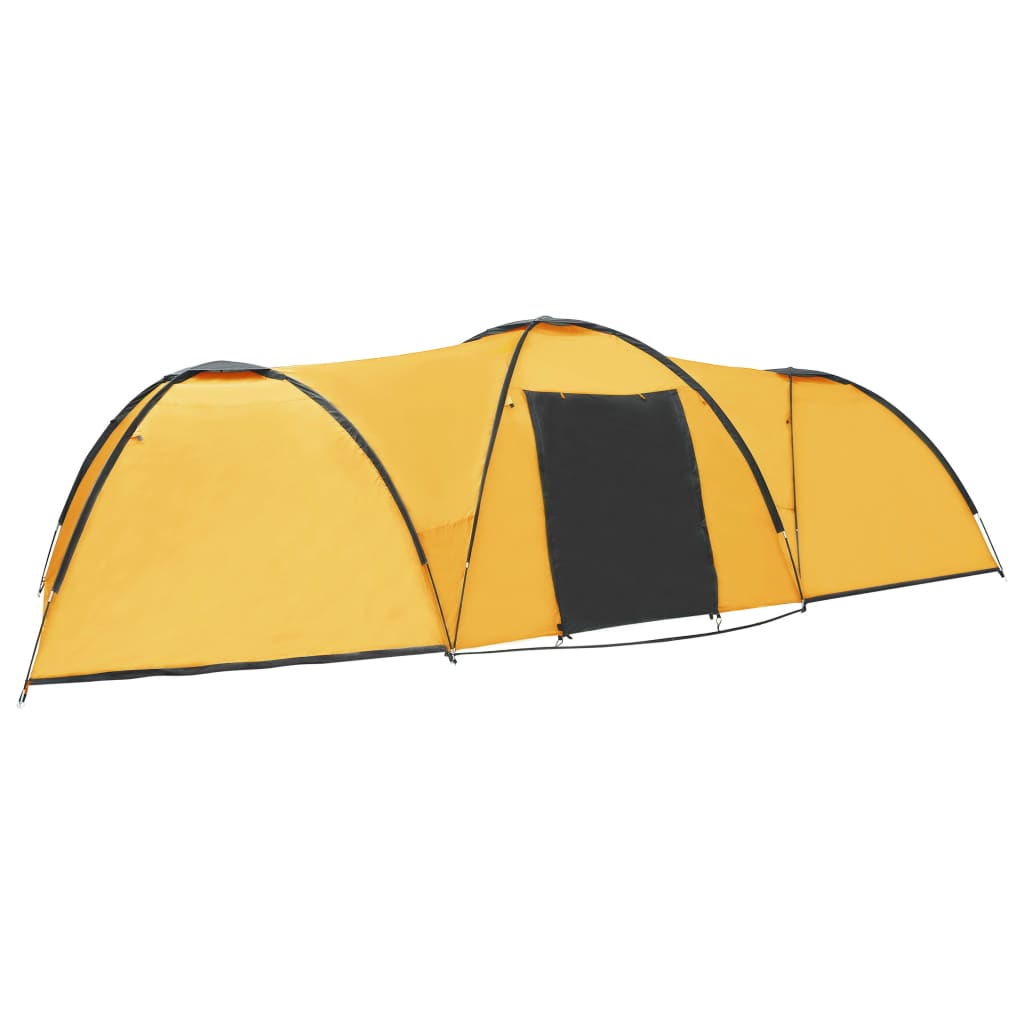vidaXL Camping Igloo Tent 650x240x190 cm 8 Person Yellow