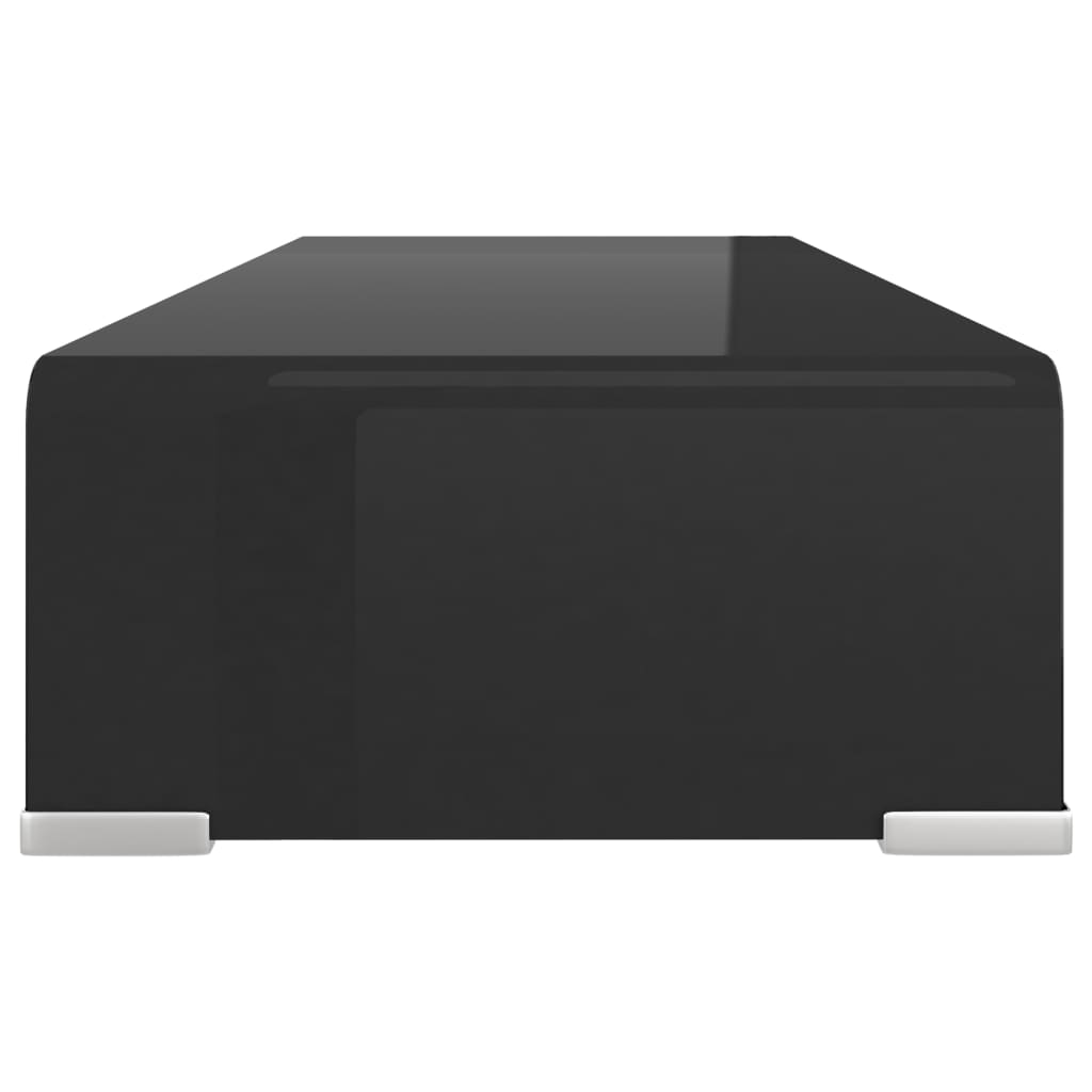 vidaXL TV Stand/Monitor Riser Glass Black 60x25x11 cm