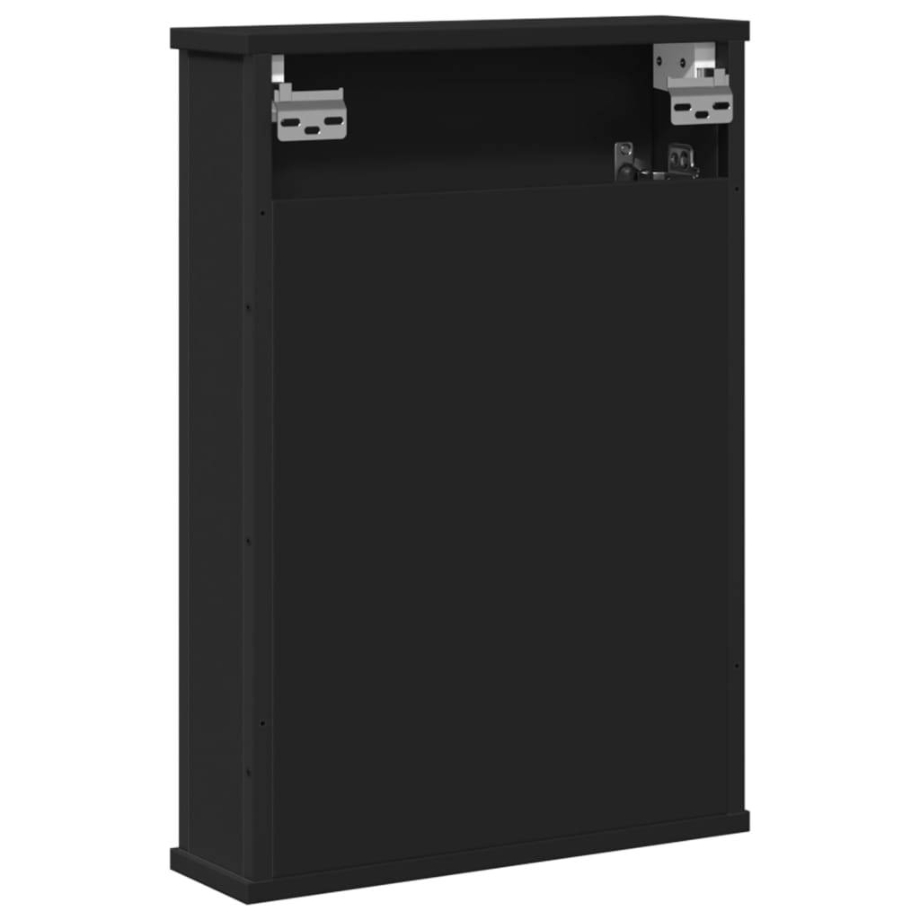 vidaXL Bathroom Mirror Cabinet Black 42x12x60 cm Engineered Wood