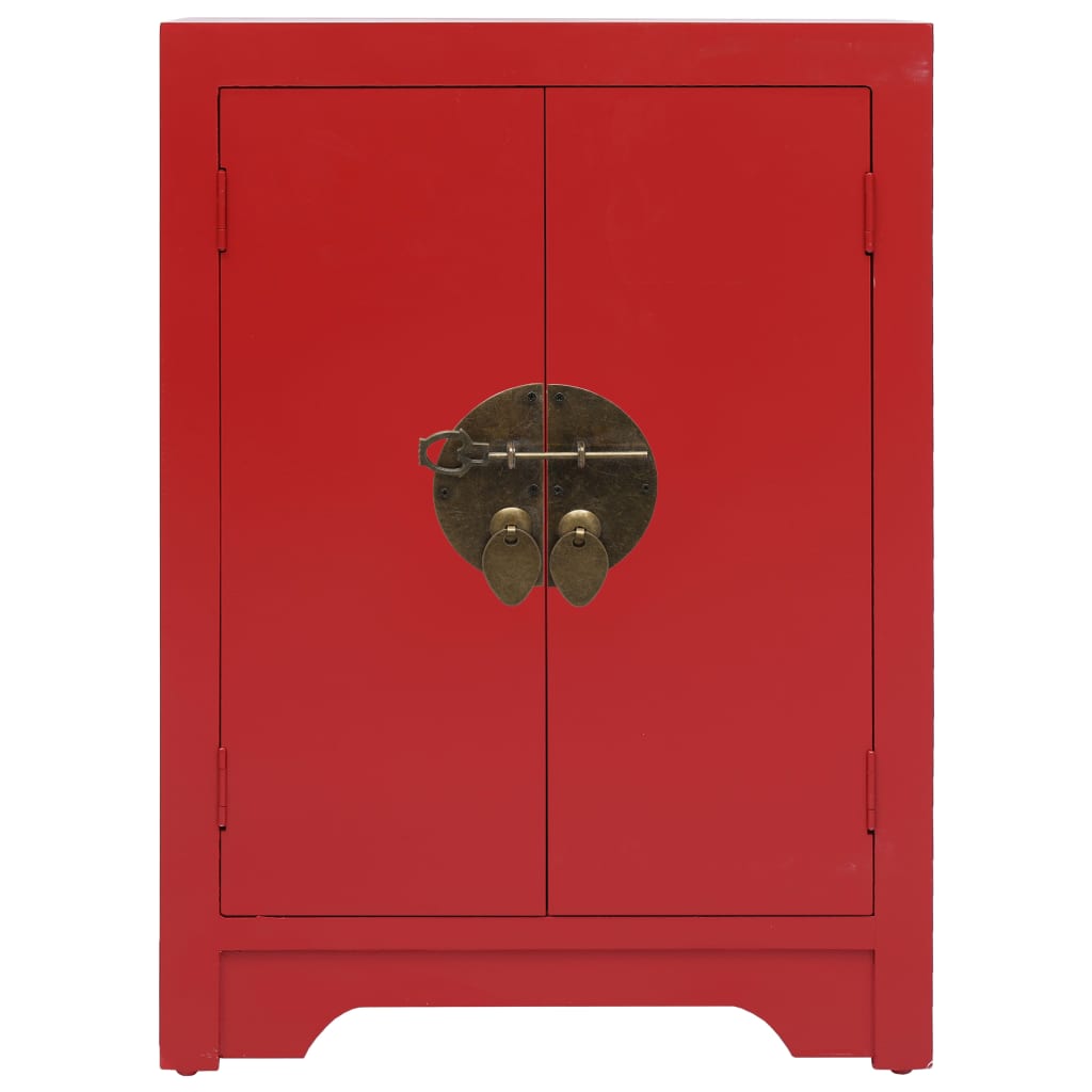 vidaXL Bedside Cabinet Red 38x28x52 cm Paulownia Wood