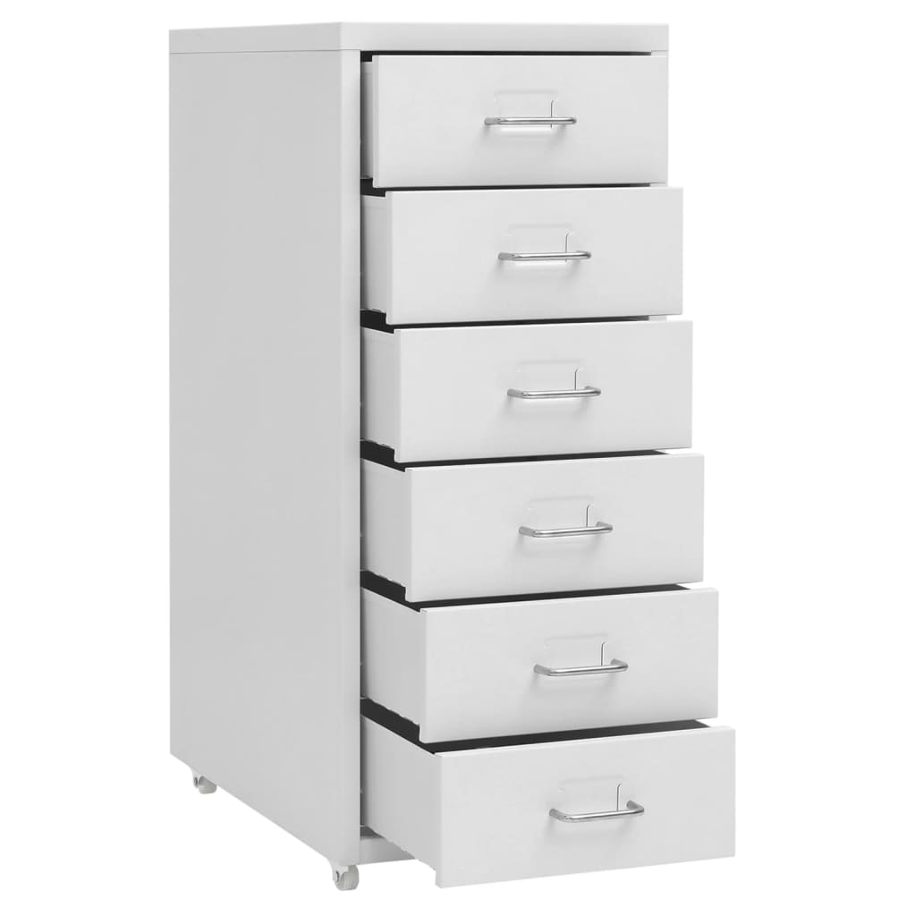vidaXL Mobile File Cabinet Grey 28x41x69 cm Metal