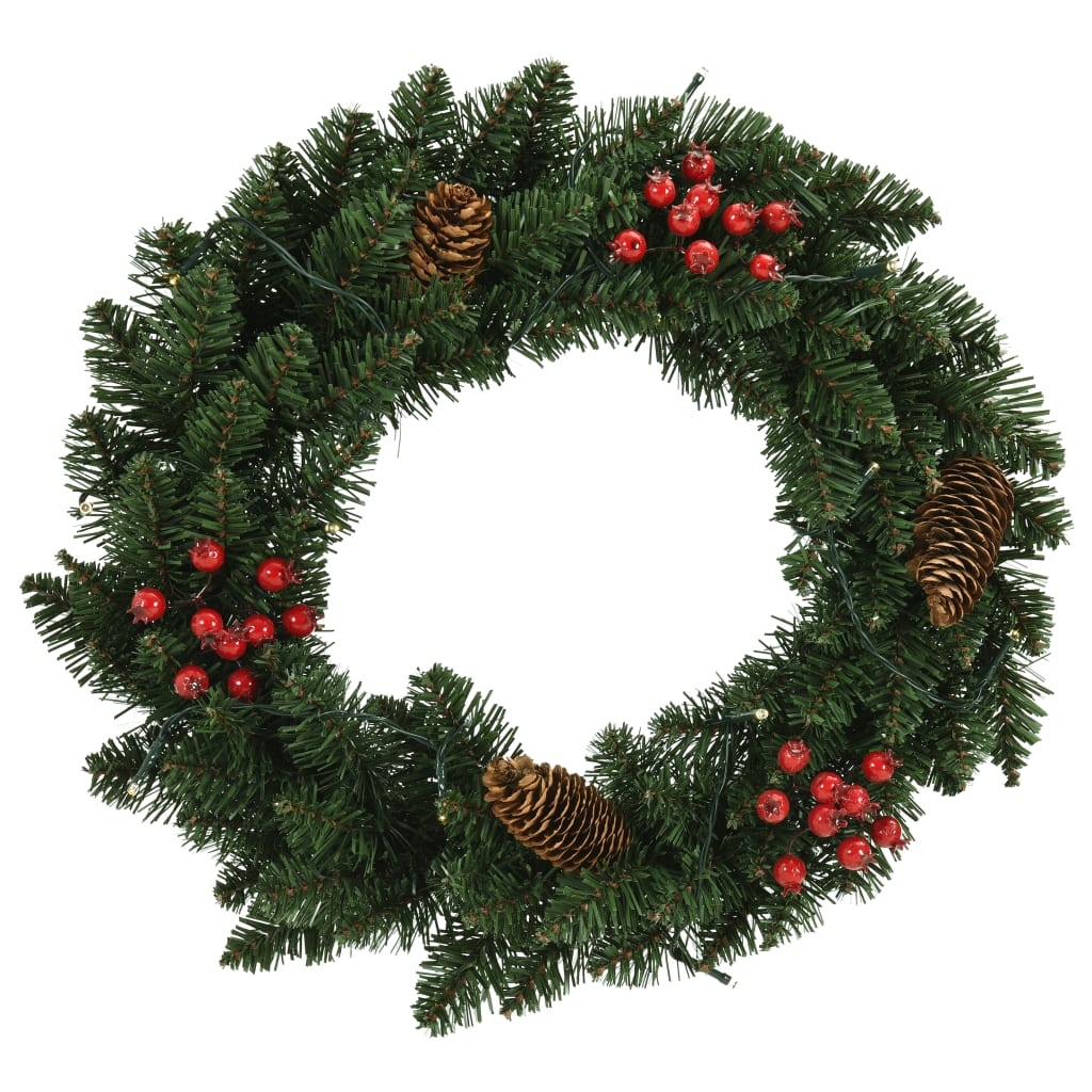 vidaXL Christmas Wreaths 2 pcs with Decoration Green 45 cm