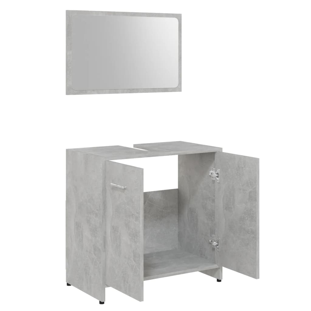 vidaXL Bathroom Furniture Set Concrete Grey Chipboard