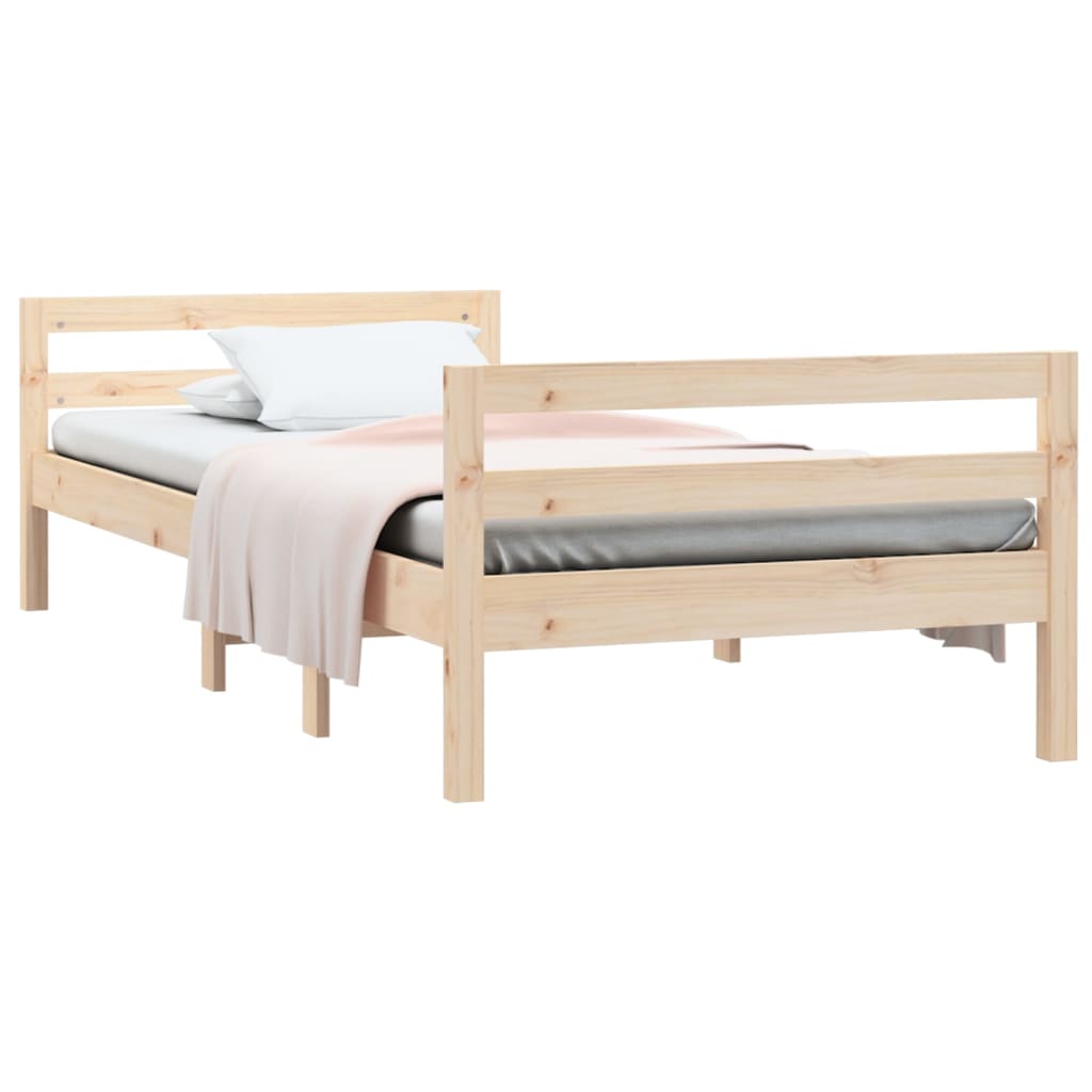 vidaXL Bed Frame 80x200 cm Solid Wood Pine