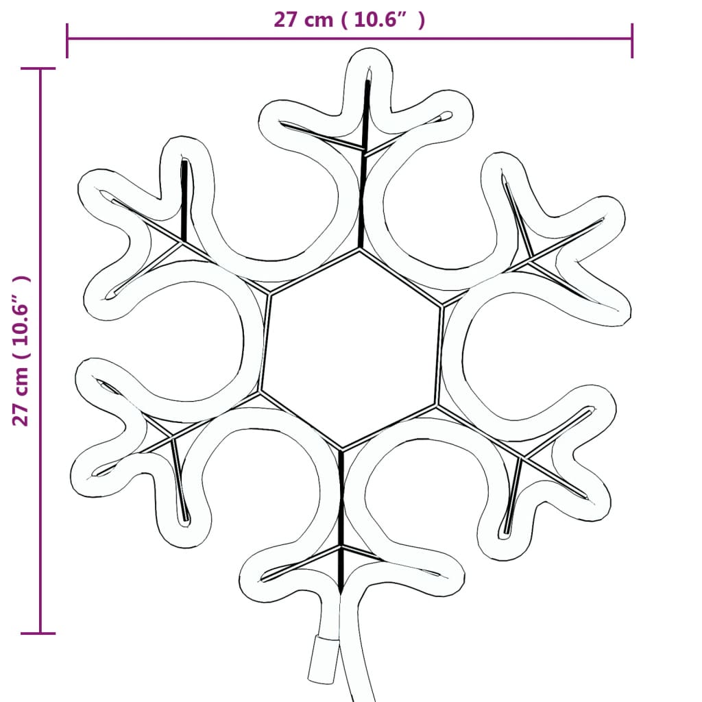 vidaXL Christmas Snowflake Figure with LED 3 pcs Warm White 27x27 cm