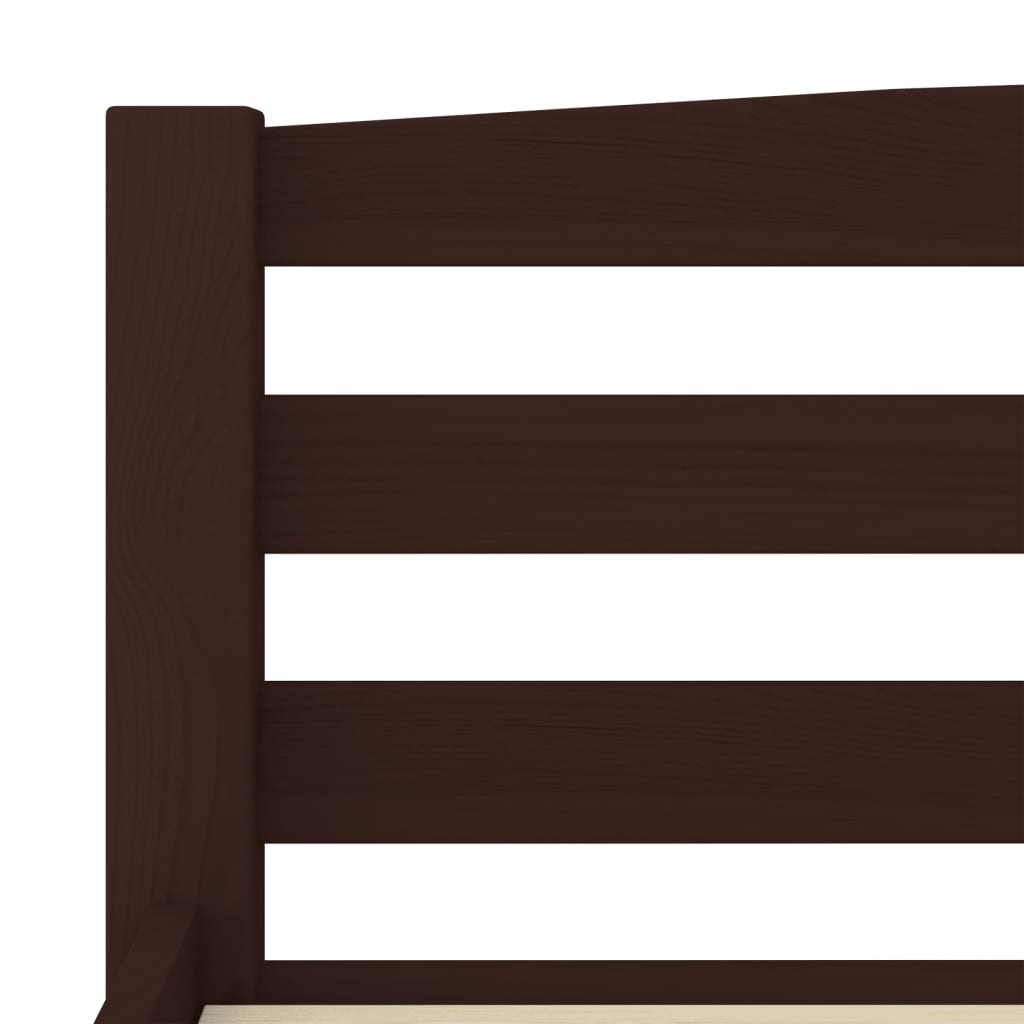 vidaXL Bed Frame Dark Brown Solid Pinewood 160x200 cm