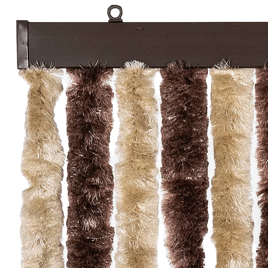 vidaXL Fly Curtain Beige and Light Brown 100x230 cm Chenille