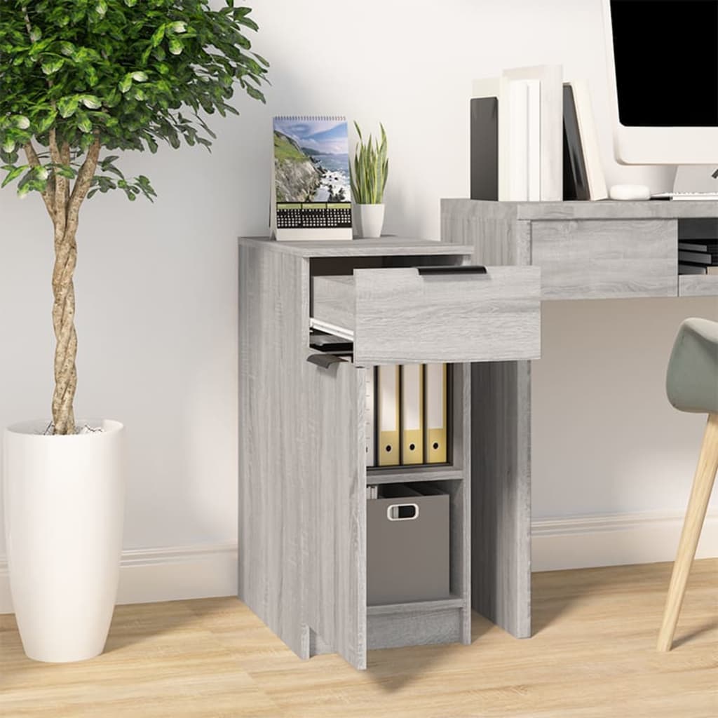 vidaXL Desk Cabinet Grey Sonoma 33.5x50x75 cm Engineered Wood