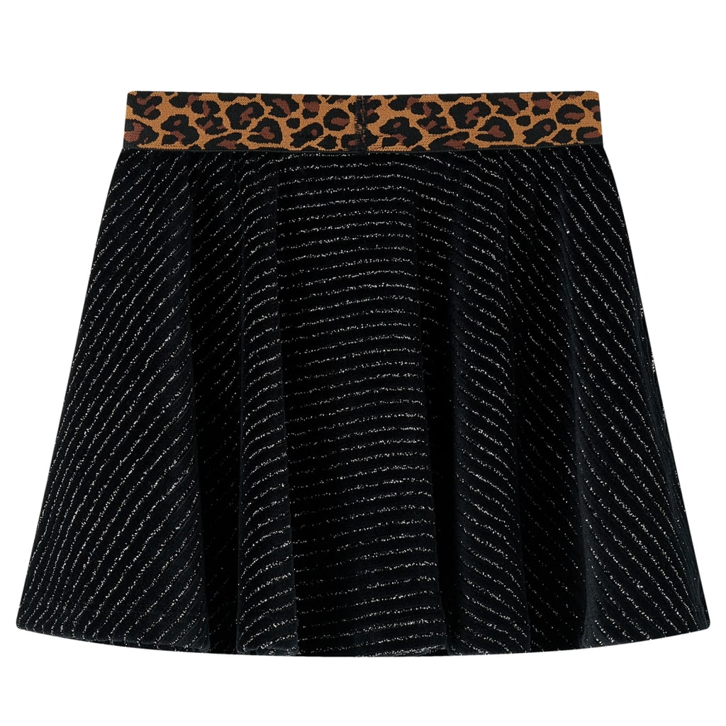 Kids' Skirt with Leopard Waistband Black 92