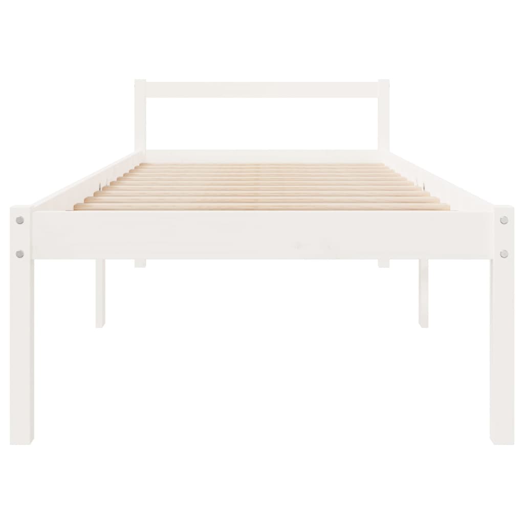 vidaXL Bed Frame White 100x200 cm Solid Wood Pine