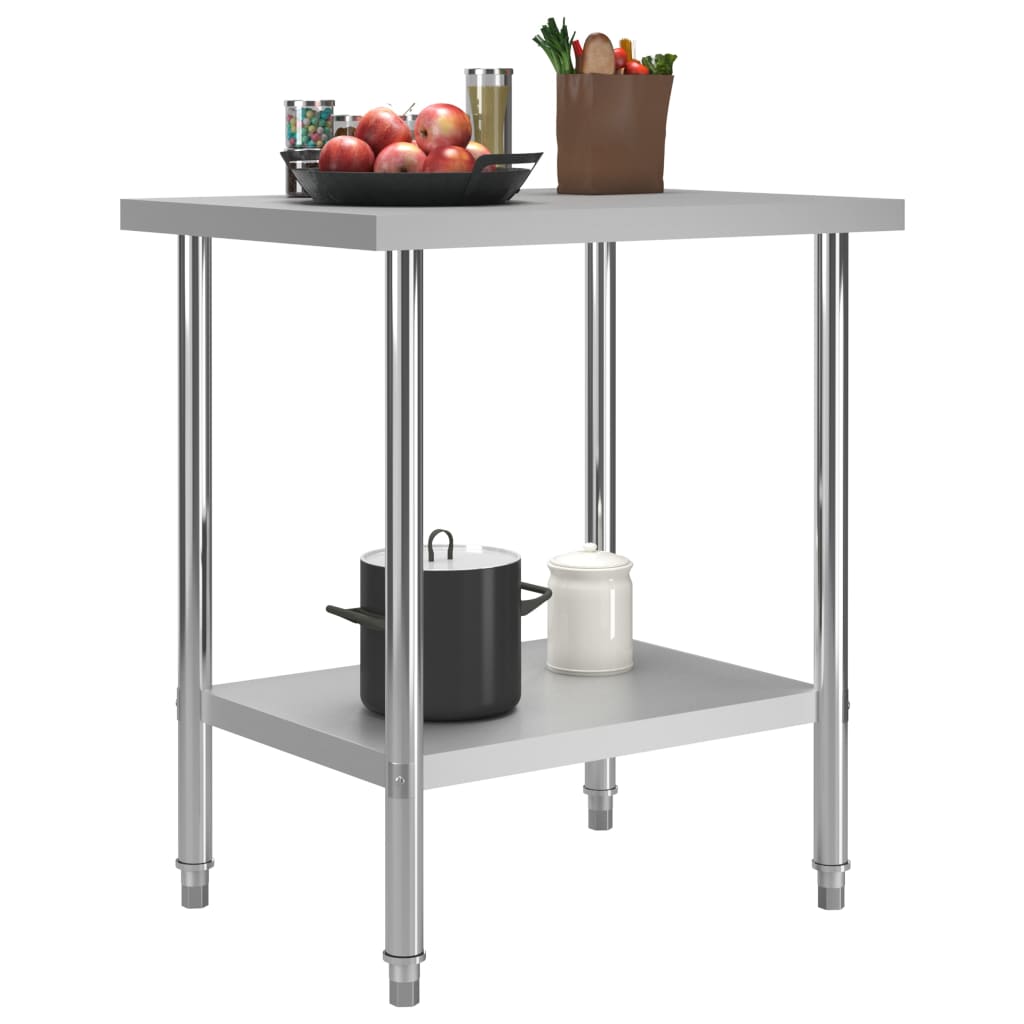 vidaXL Kitchen Work Table 80x60x85 cm Stainless Steel