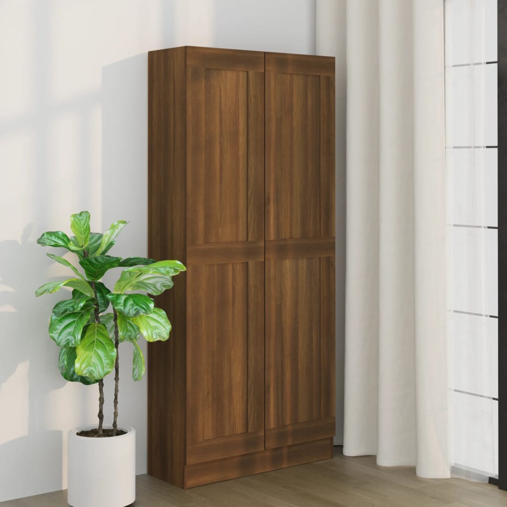 vidaXL Book Cabinet Brown Oak 82.5x30.5x185.5 cm Engineered Wood