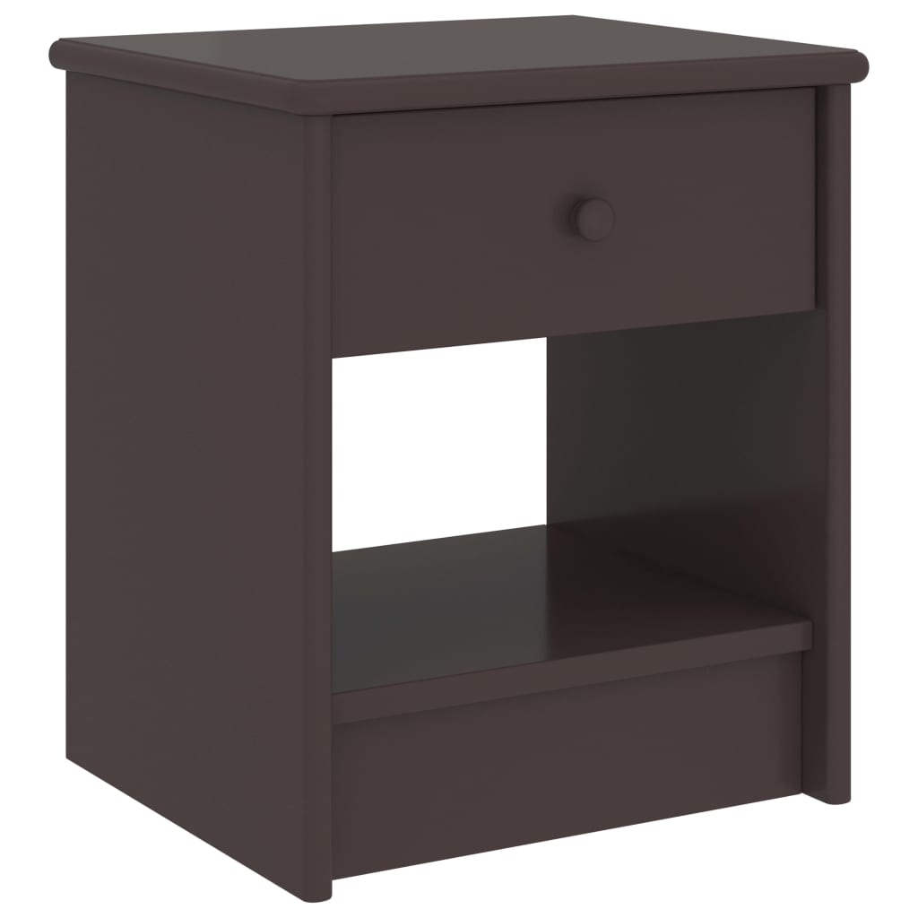 vidaXL Bedside Cabinet Dark Brown 35x30x40 cm Solid Pinewood