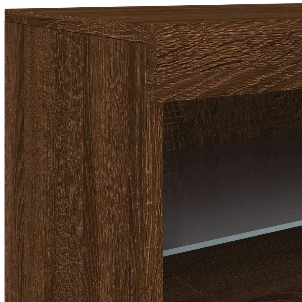 vidaXL Sideboard with LED Lights Brown Oak 123x37x67 cm