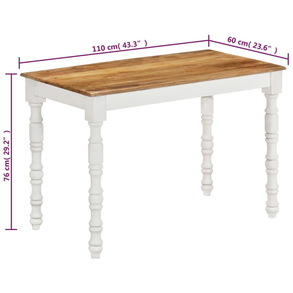 vidaXL Dining Table 110x60x76 cm Solid Wood Mango