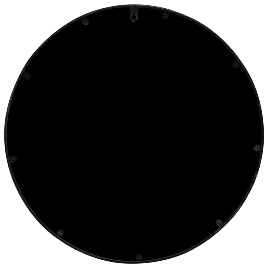 vidaXL Garden Mirror Black 60x2.5 cm Iron Round for Outdoor Use