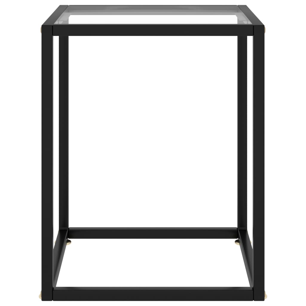 vidaXL Coffee Table Black with Tempered Glass 40x40x50 cm