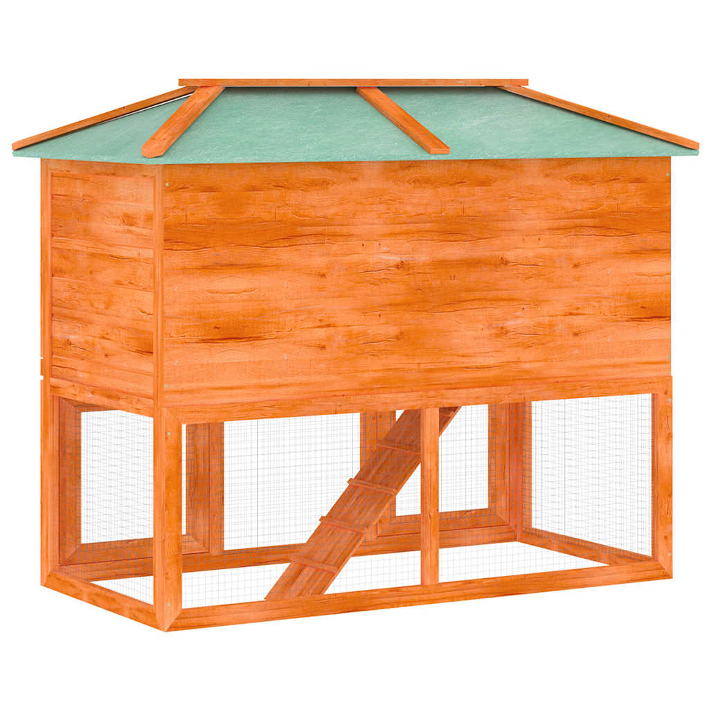 vidaXL Animal Rabbit Cage Double Floor Wood vidaXL.co.uk
