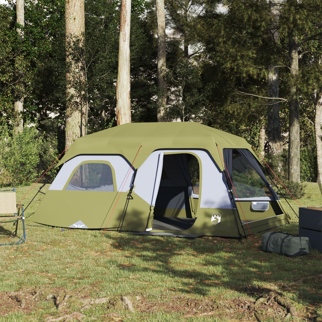 vidaXL Camping Tent 9-Person Green Waterproof