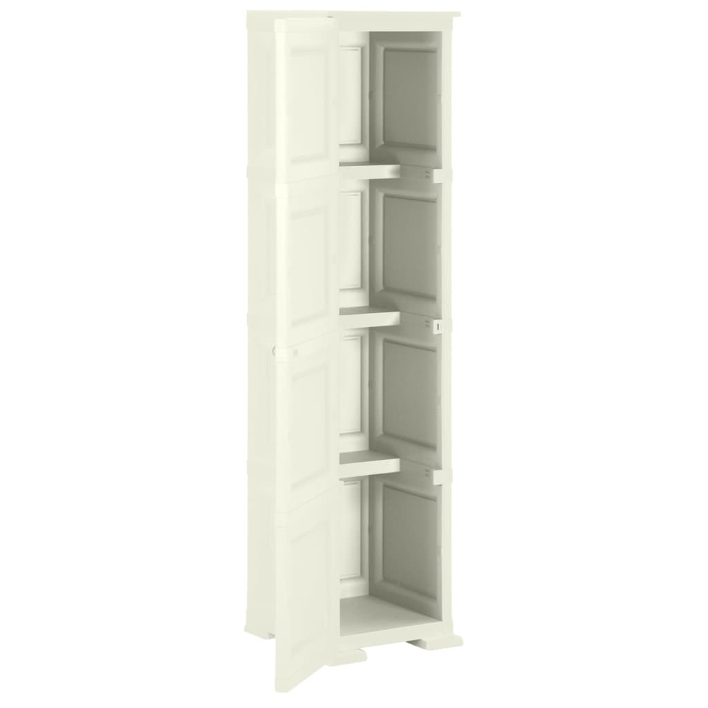 vidaXL Plastic Cabinet 40x43x164 cm Wood Design Vanilla Ice