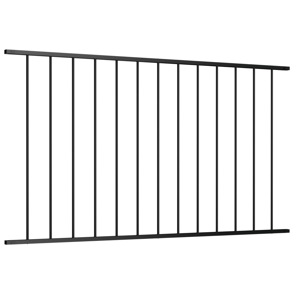 vidaXL Fence Panel Powder-coated Steel 1.7x1.25 m Black