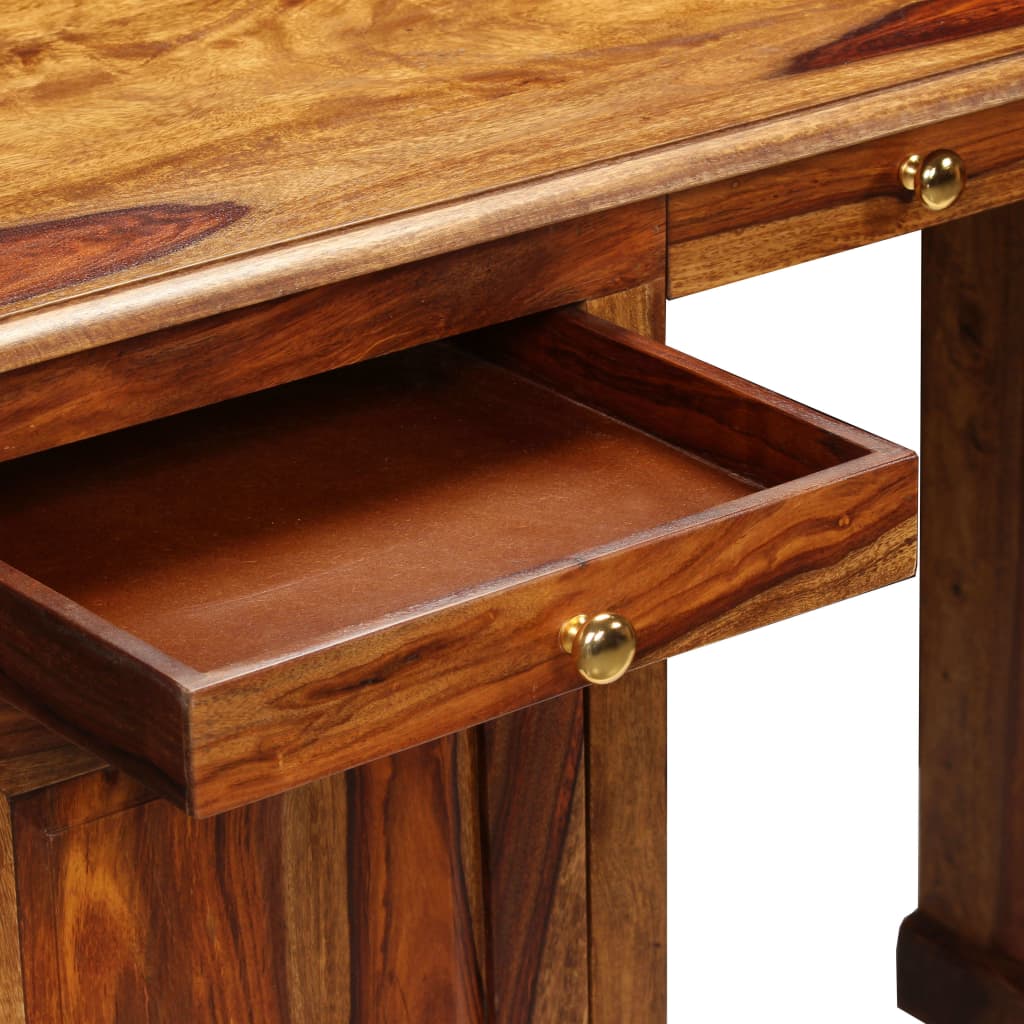 vidaXL Pedestal Writing Desk Solid Sheesham Wood 140x50x76 cm