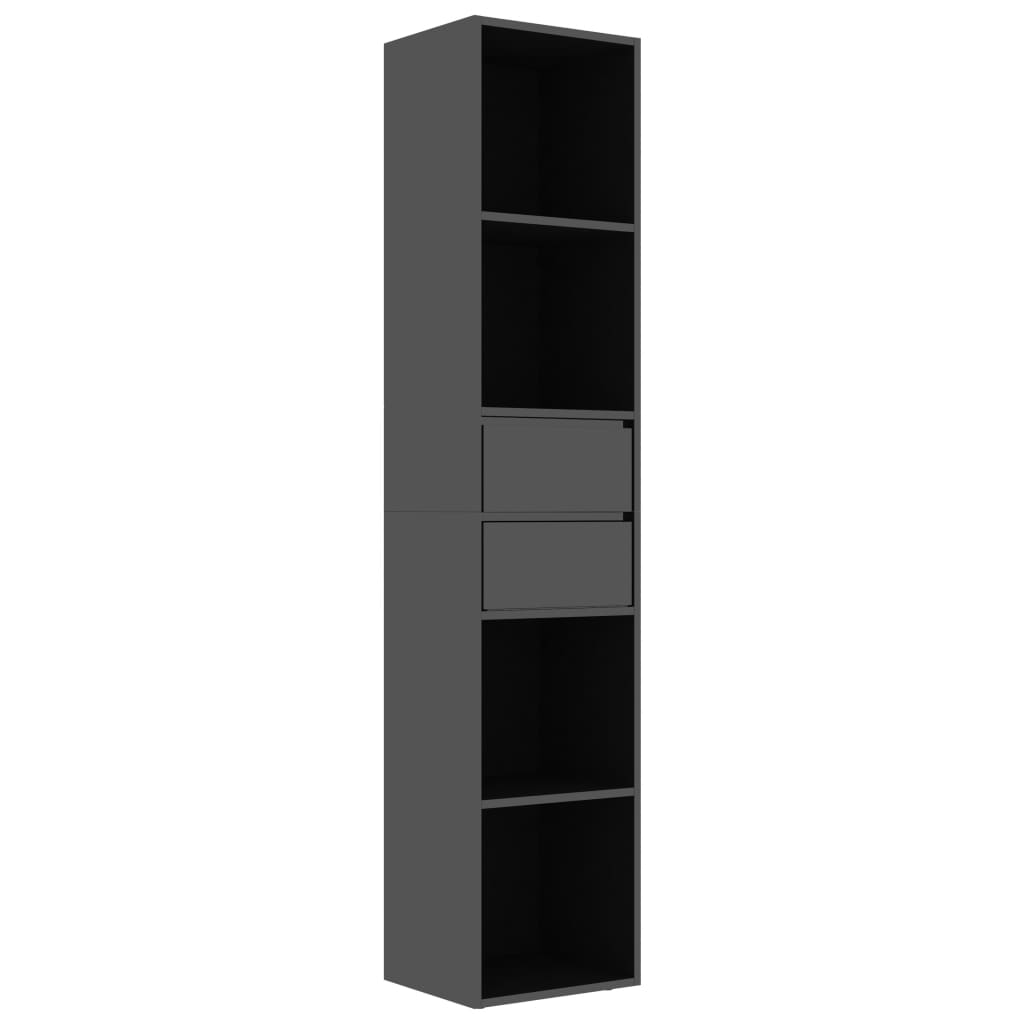 vidaXL Book Cabinet High Gloss Black 36x30x171 cm Chipboard
