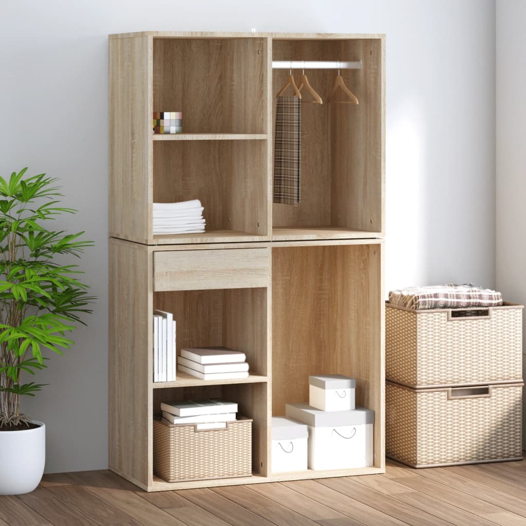 vidaXL Dressing Cabinet Sonoma Oak 80x40x65 cm Engineered Wood
