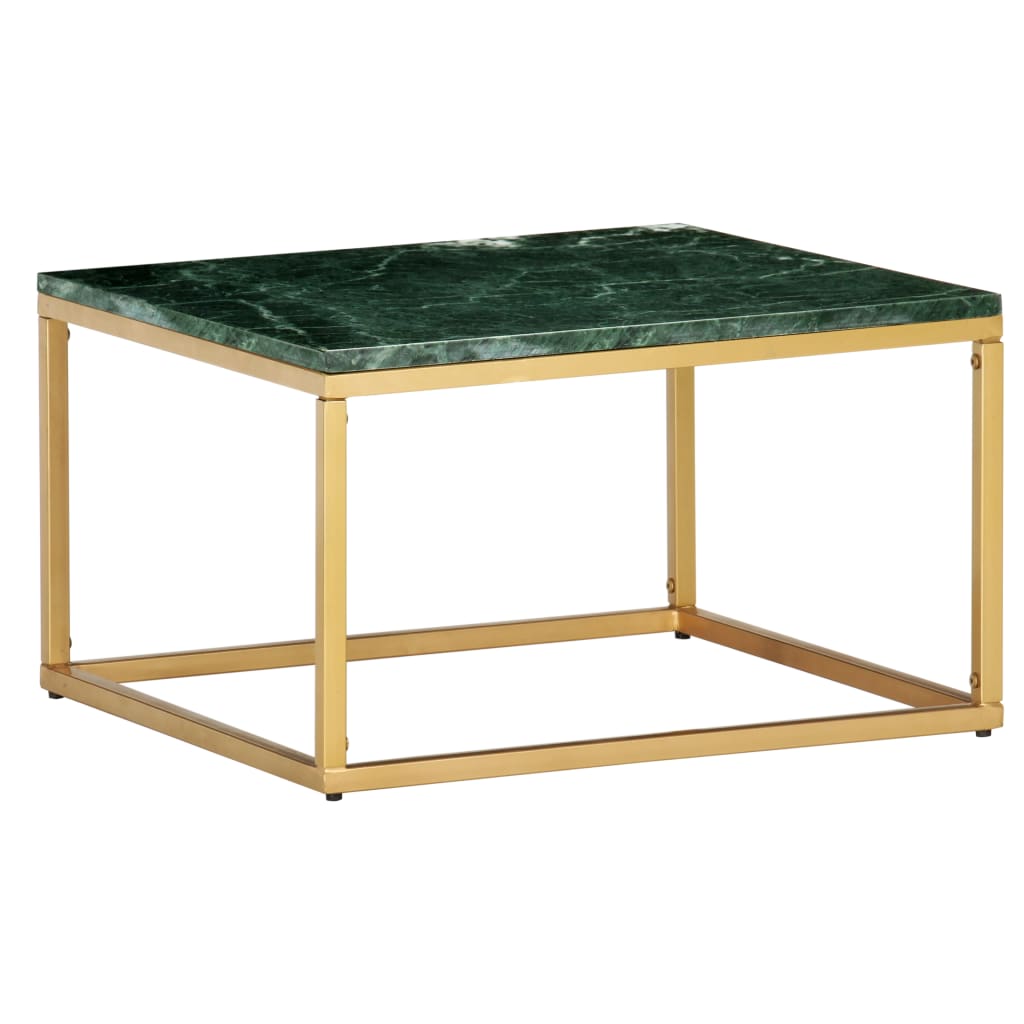 vidaXL Coffee Table Green 60x60x35 cm Real Stone with Marble Texture