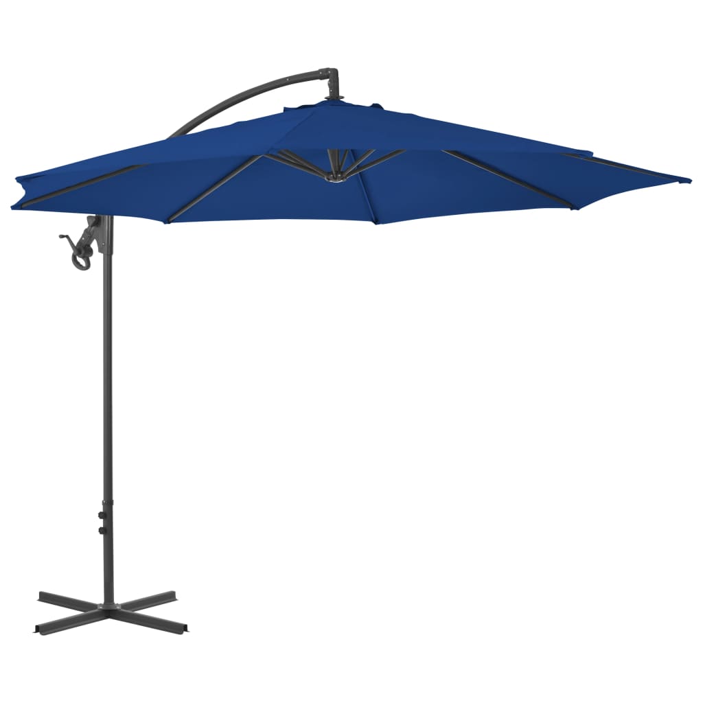 vidaXL Cantilever Umbrella with Steel Pole 300 cm Azure Blue