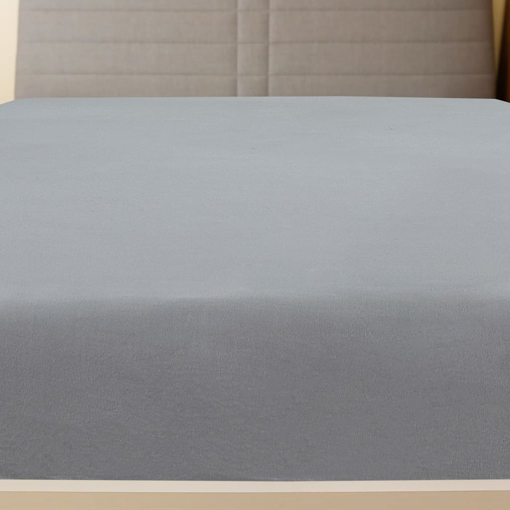 vidaXL Jersey Fitted Sheet Grey 160x200 cm Cotton